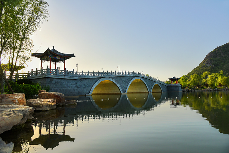 濟南華山洼濕地公園崇正橋、煙雨橋